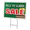 Signmission Back To School Sale Yard & Stake outdoor plastic coroplast window, C-1216-DS-Back To School Sale C-1216-DS-Back To School Sale - alternate 1